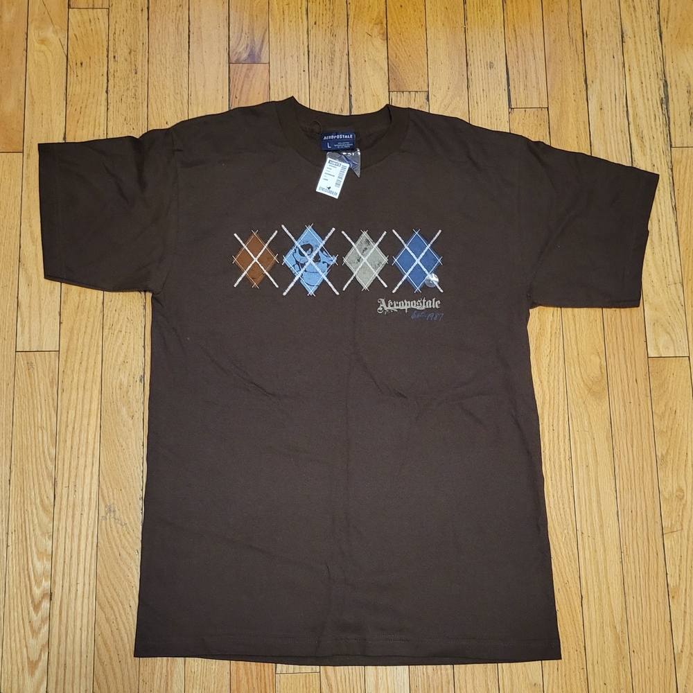 Aeropostale Dark Brown Argyle Tee